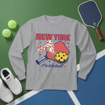 New York Pickleball Players And Sports Fans  Long Sleeve - Picklechillz