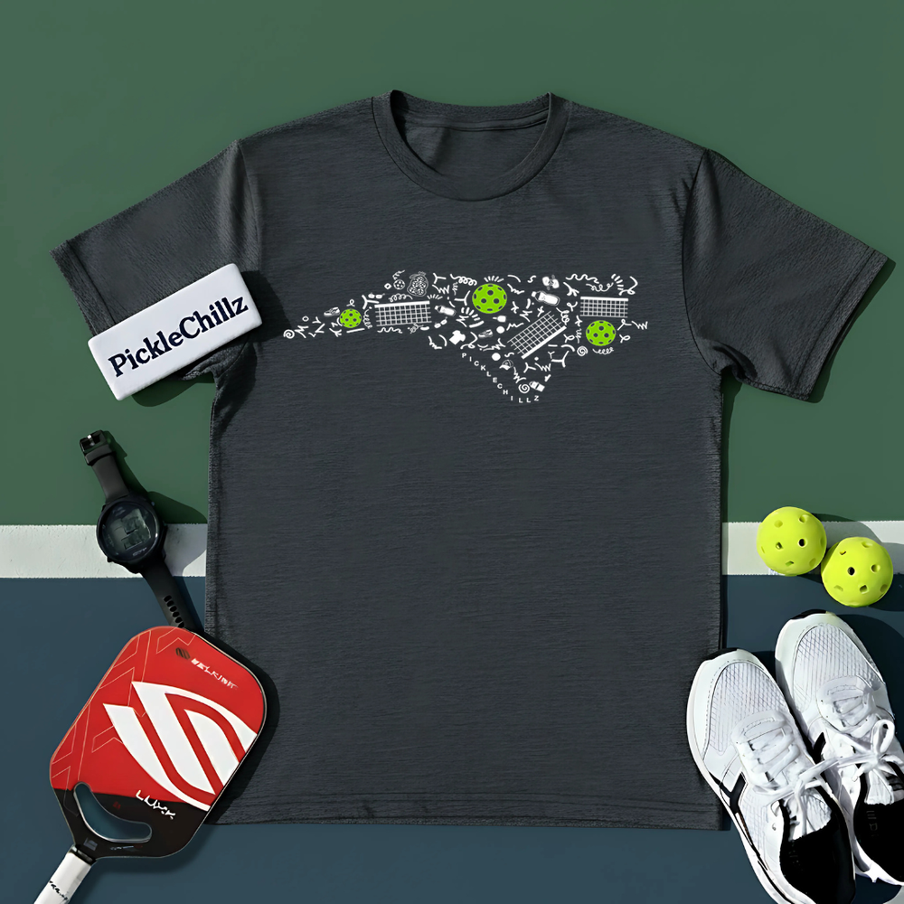 North Carolina Pickleball Map Unisex T-Shirt - Picklechillz