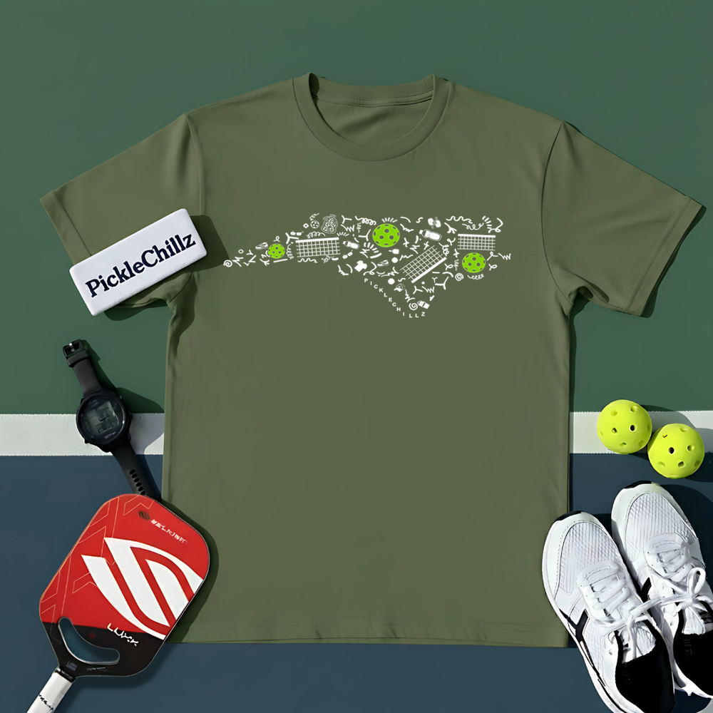 North Carolina Pickleball Map Unisex T-Shirt - Picklechillz