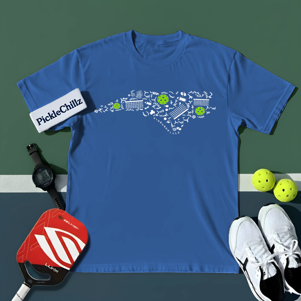North Carolina Pickleball Map Unisex T-Shirt - Picklechillz