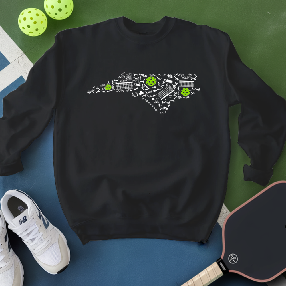 North Carolina Pickleball Map Sweatshirt - Picklechillz