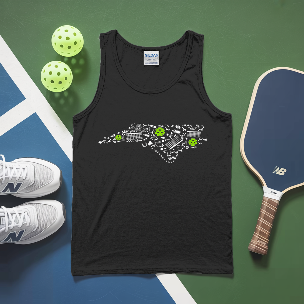 North Carolina Pickleball Map Tank Top - Picklechillz