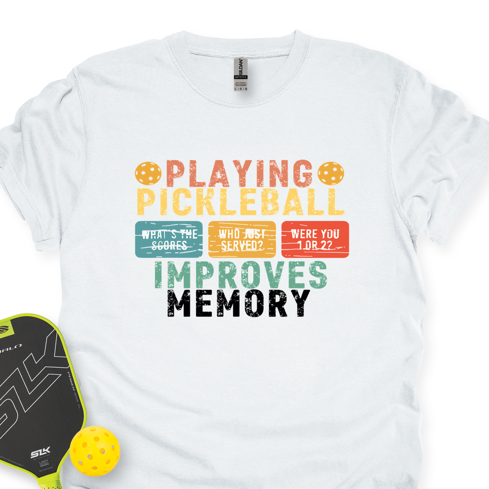 Playing Pickleball Improves Memory Retro Unisex T-Shirt - Picklechillz