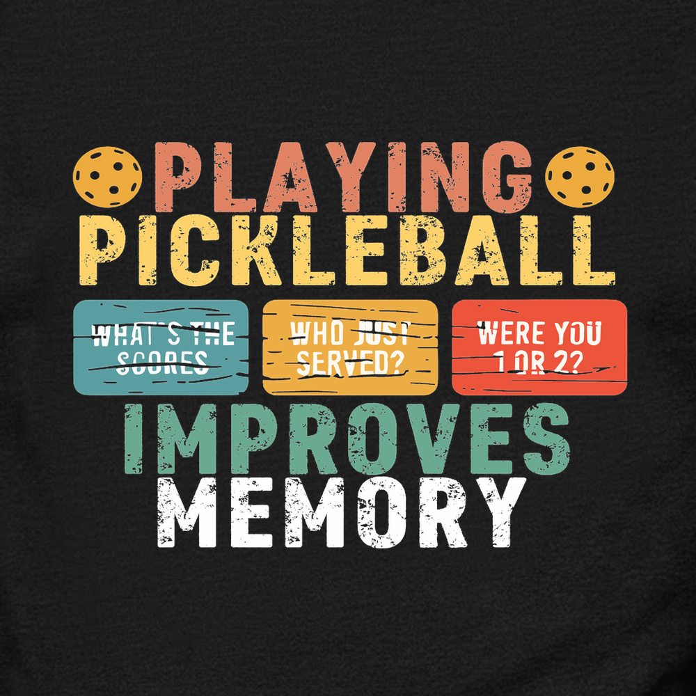 Playing Pickleball Improves Memory Retro Long Sleeve - Picklechillz