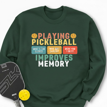 Playing Pickleball Improves Memory Retro Sweatshirt - Picklechillz