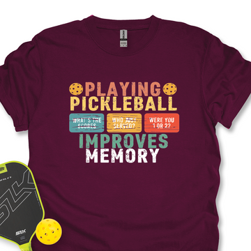 Playing Pickleball Improves Memory Retro Unisex T-Shirt - Picklechillz