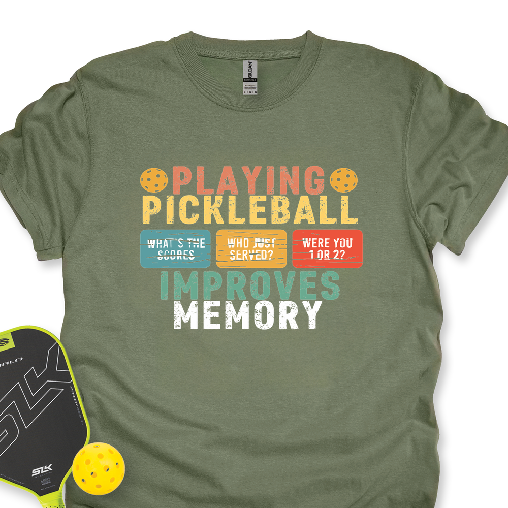 Playing Pickleball Improves Memory Retro Unisex T-Shirt - Picklechillz