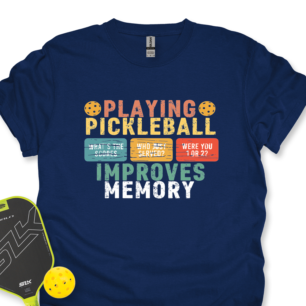 Playing Pickleball Improves Memory Retro Unisex T-Shirt - Picklechillz