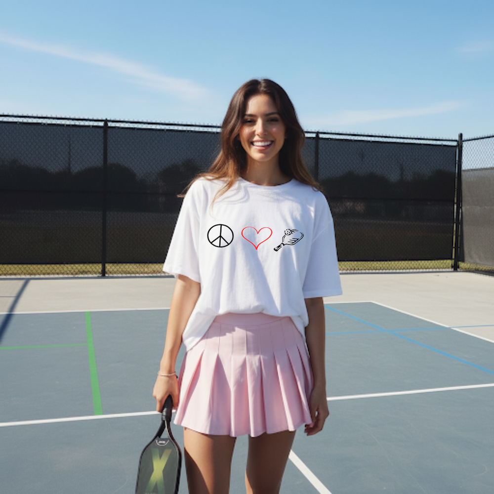 Peace Love Pickleball Tattoo Unisex T-Shirt - Picklechillz