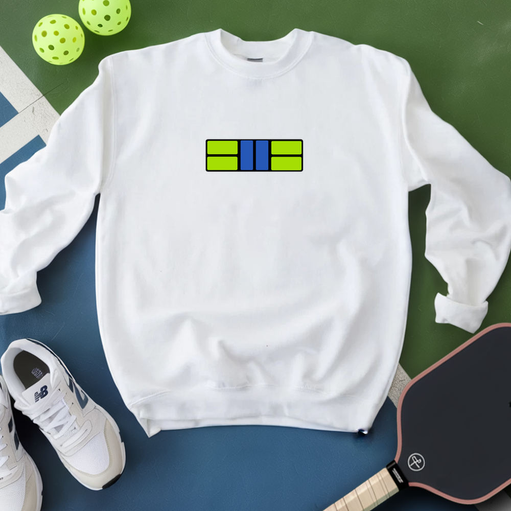 Pickle Court - Navy Snap Back Pickleball Sweatshirt - Picklechillz