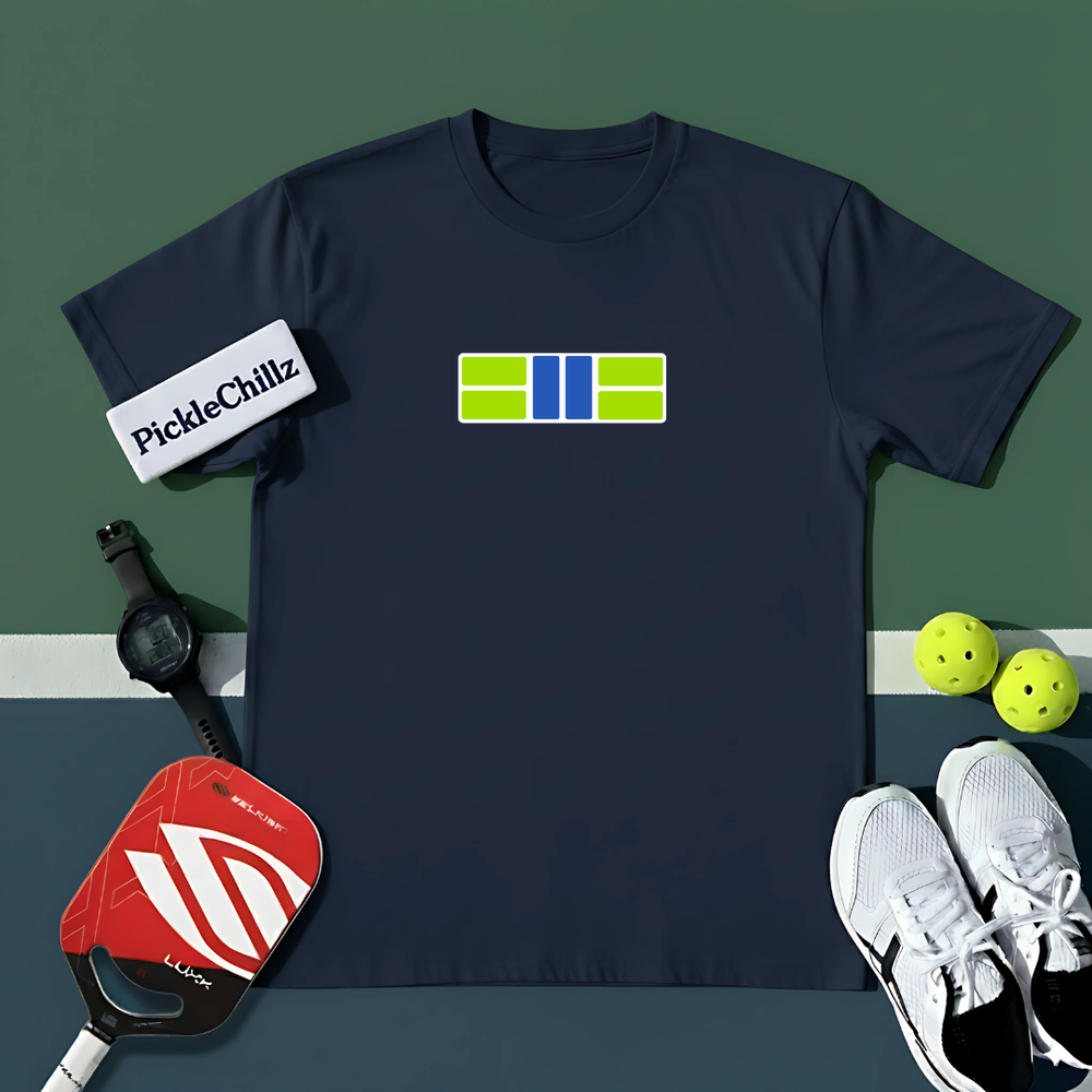 Pickle Court - Navy Snap Back Pickleball Unisex T-Shirt - Picklechillz