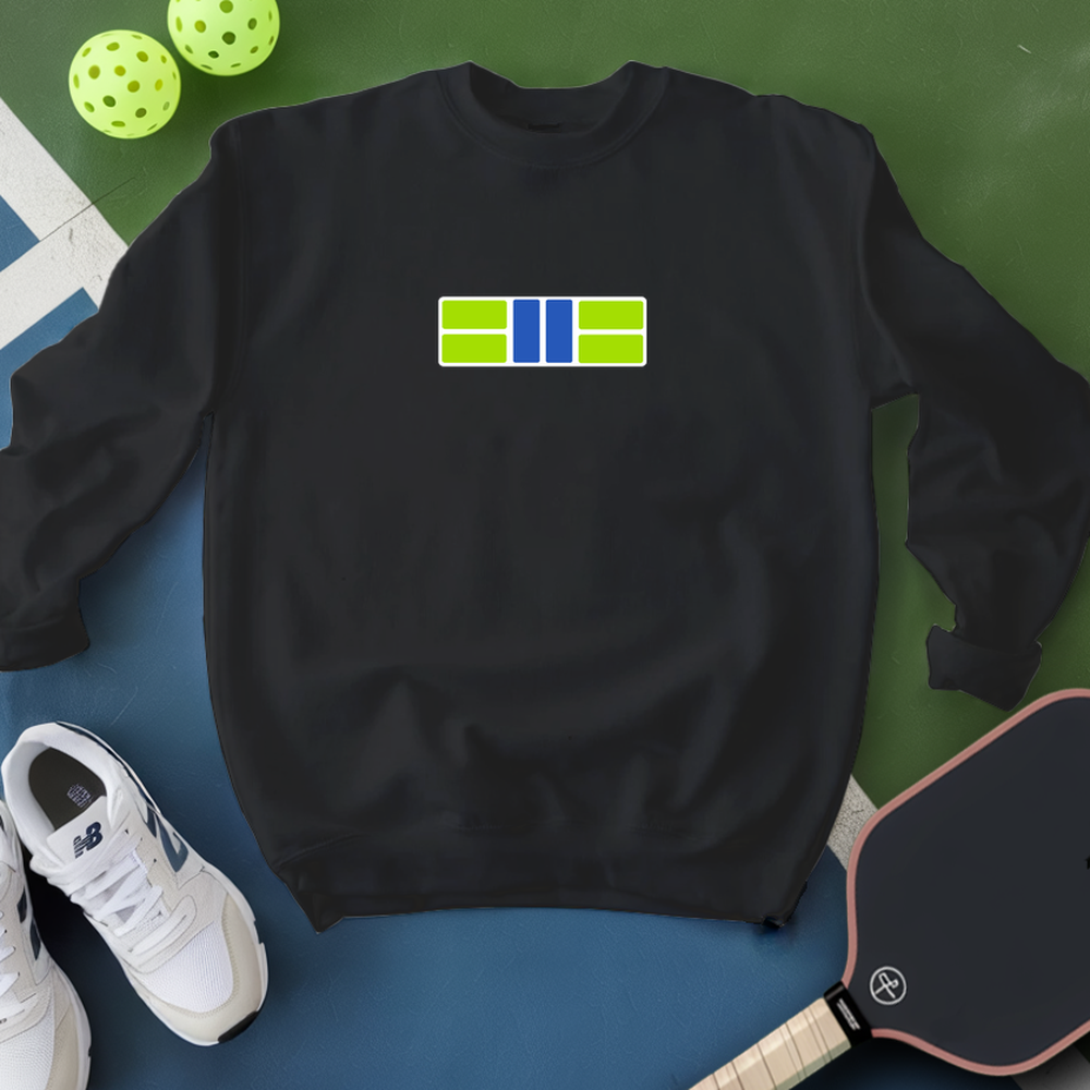 Pickle Court - Navy Snap Back Pickleball Sweatshirt - Picklechillz