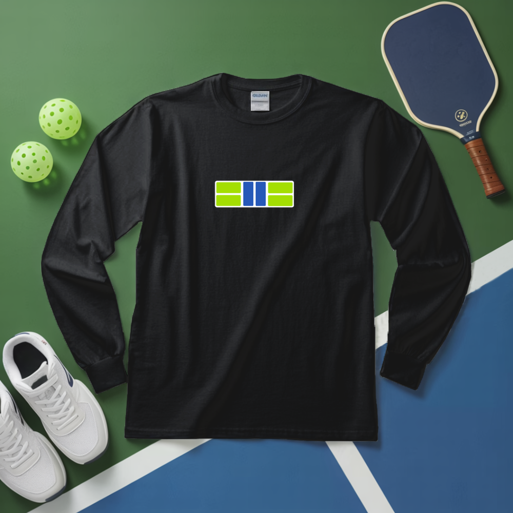 Pickle Court - Navy Snap Back Pickleball Long Sleeve - Picklechillz