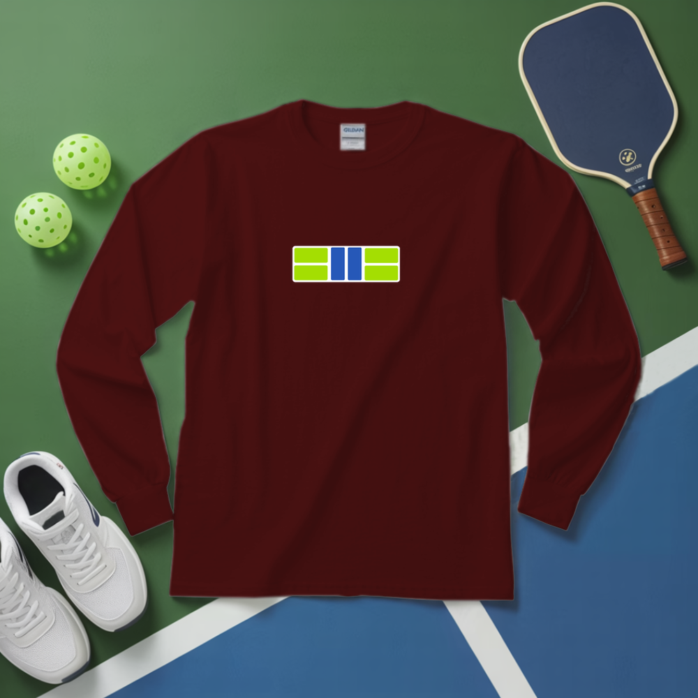 Pickle Court - Navy Snap Back Pickleball Long Sleeve - Picklechillz