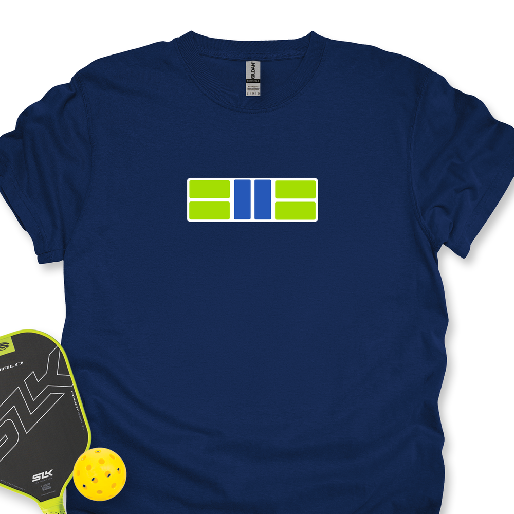 Pickle Court - Navy Snap Back Pickleball Unisex T-Shirt - Picklechillz