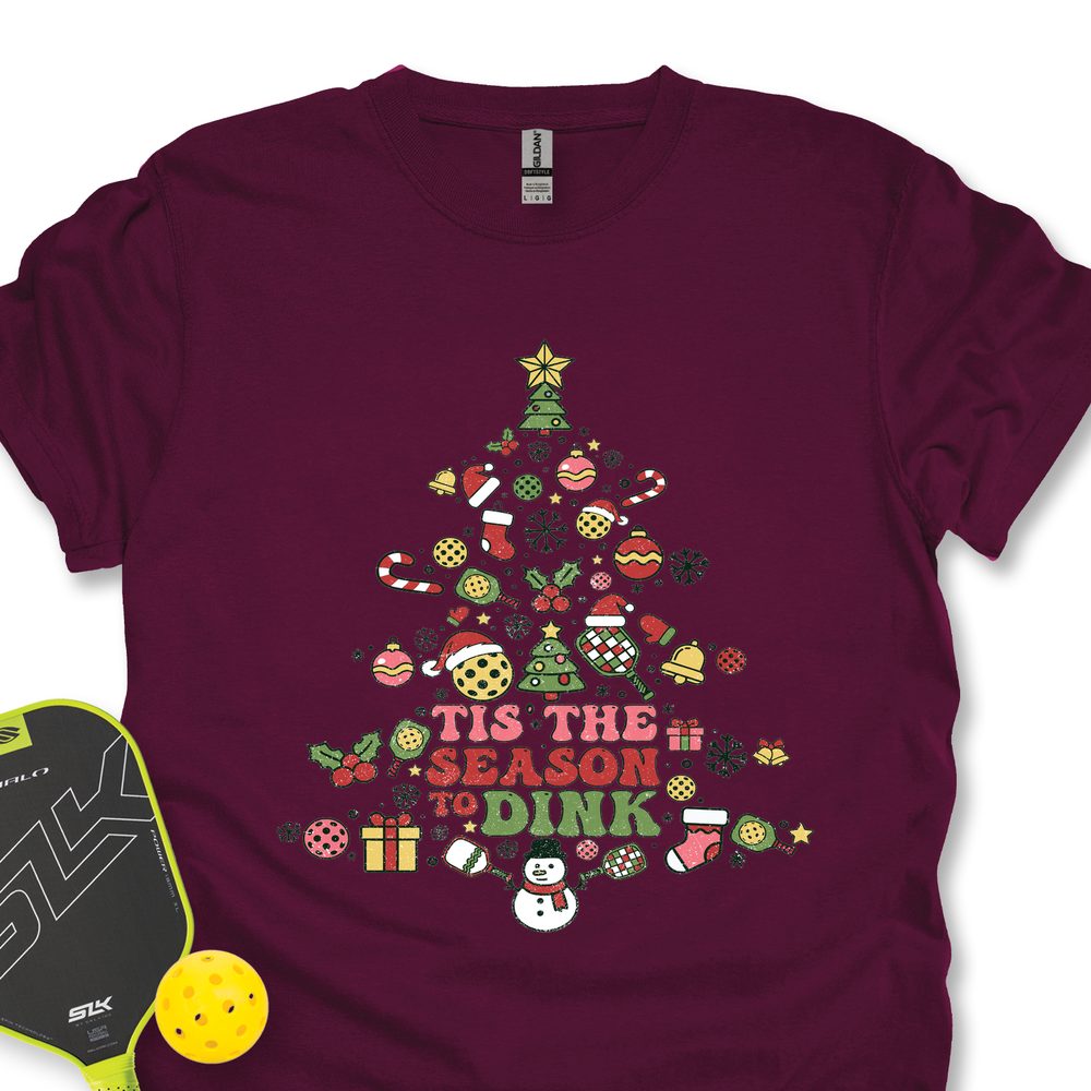 Pickleball Christmas Tree Unisex T-Shirt - Picklechillz
