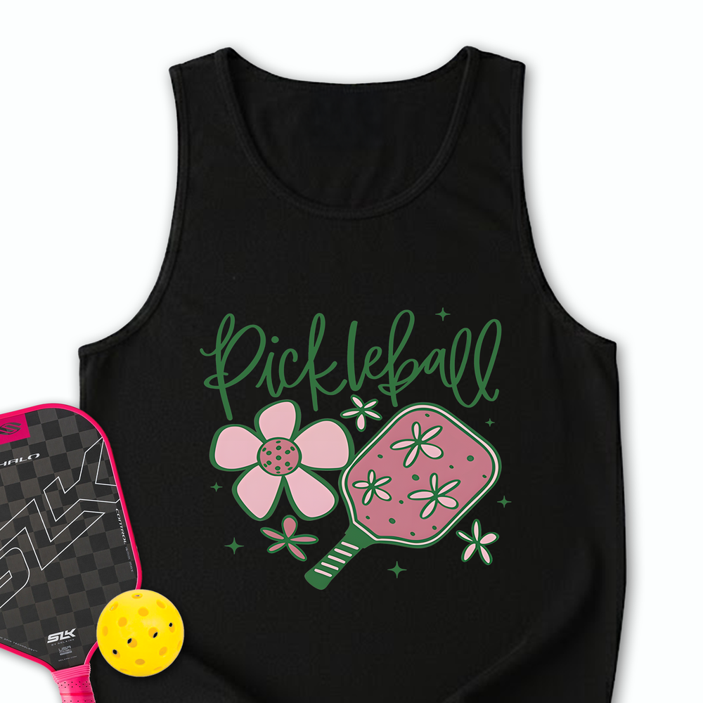 Pickleball Flower Graphic Tank Top - Picklechillz