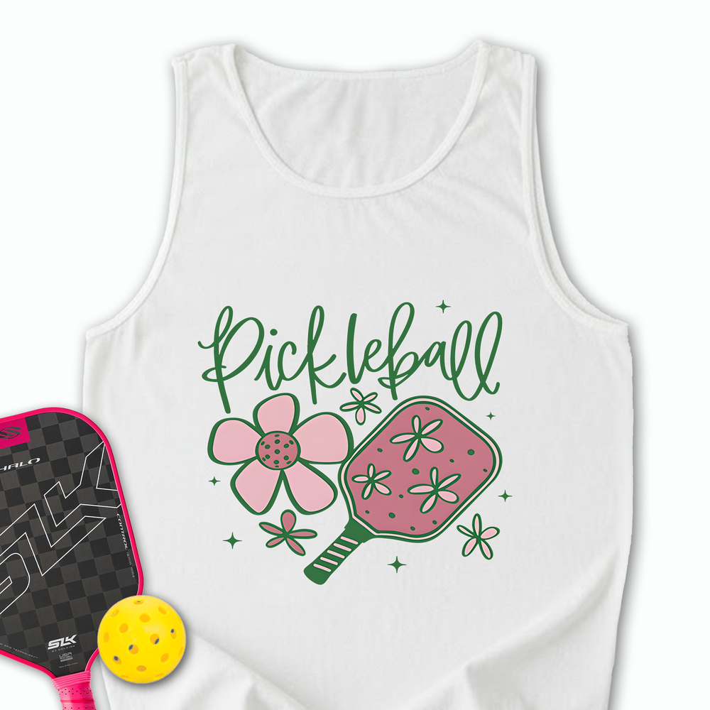 Pickleball Flower Graphic Tank Top - Picklechillz