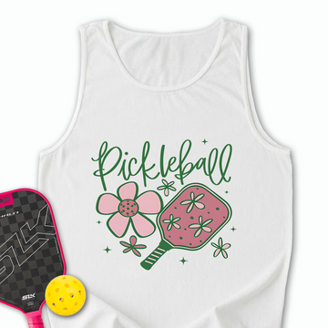 Pickleball Flower Graphic Tank Top - Picklechillz