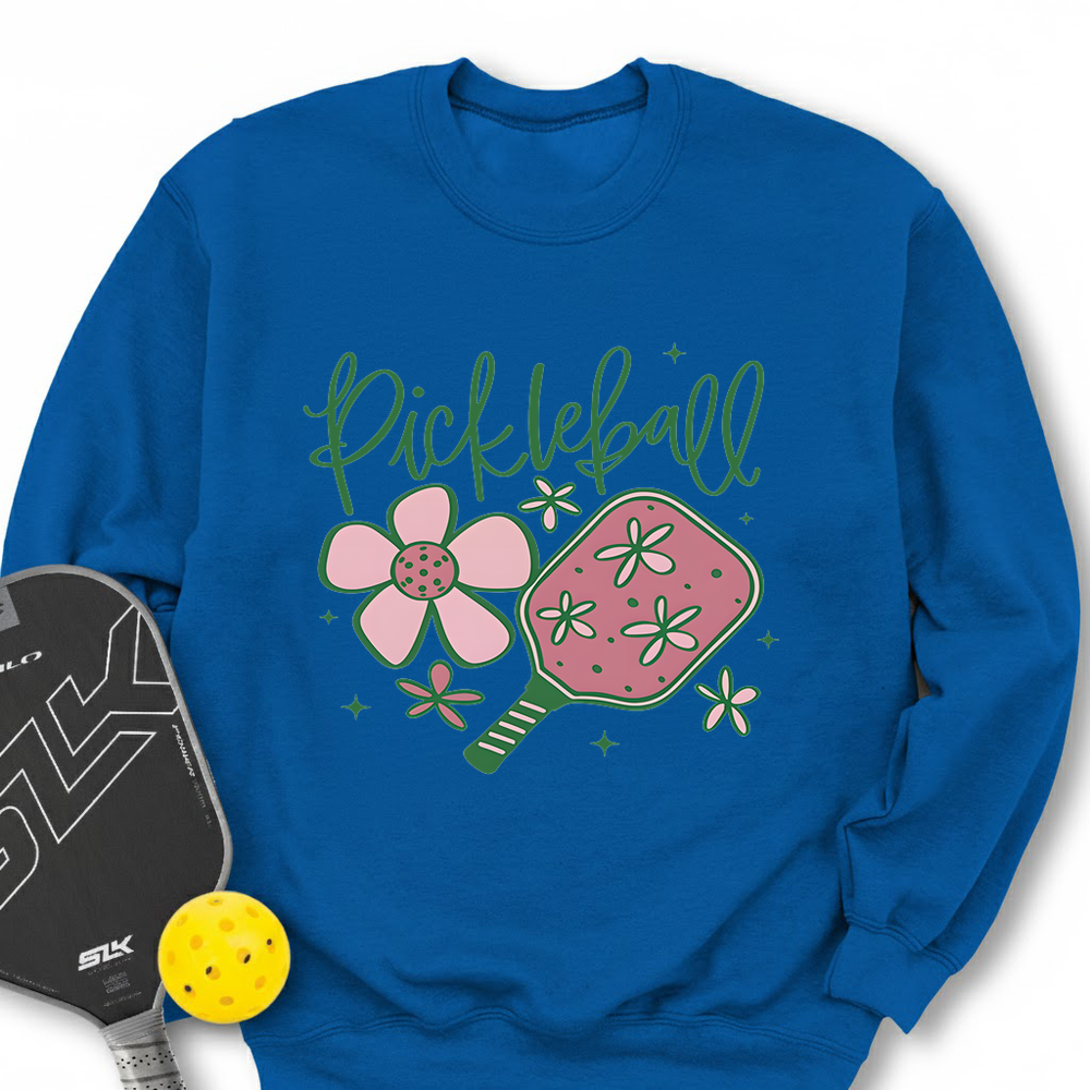 Pickleball Flower Graphic Sweatshirt - Picklechillz