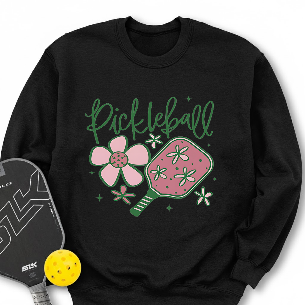 Pickleball Flower Graphic Sweatshirt - Picklechillz