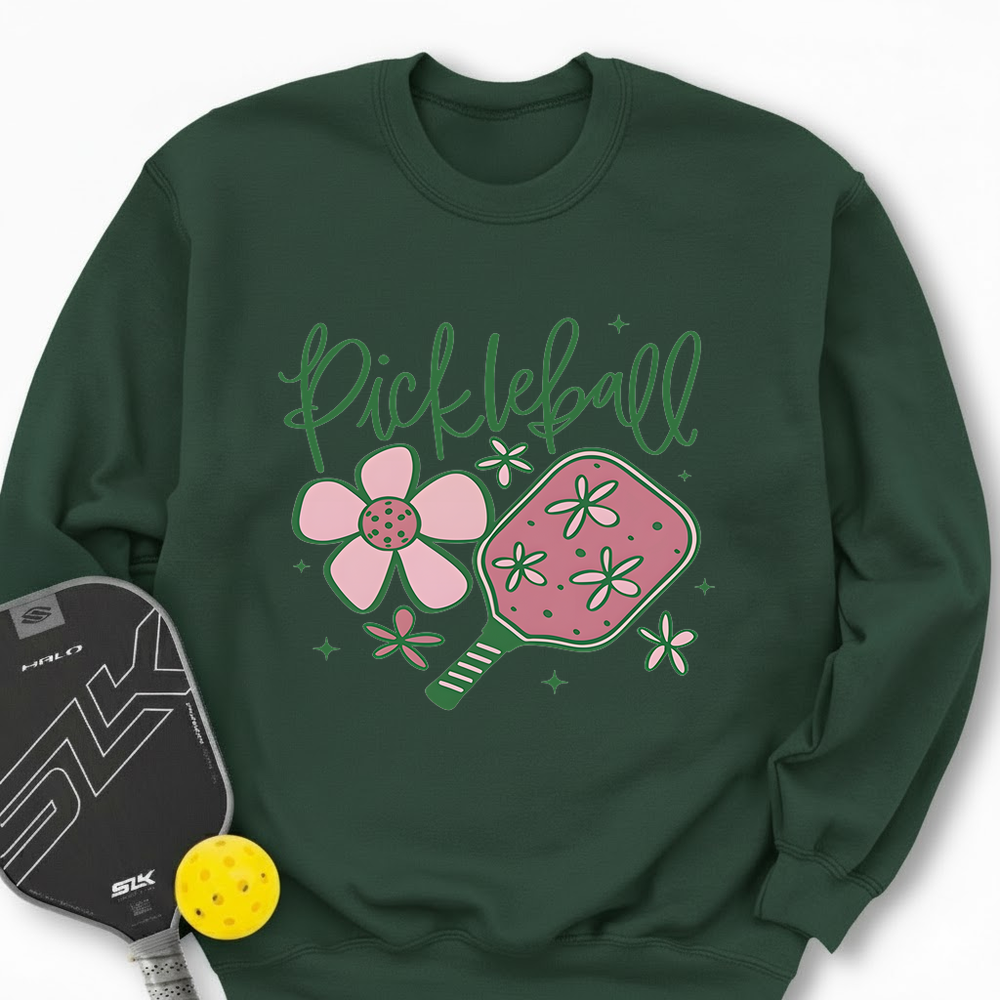 Pickleball Flower Graphic Sweatshirt - Picklechillz
