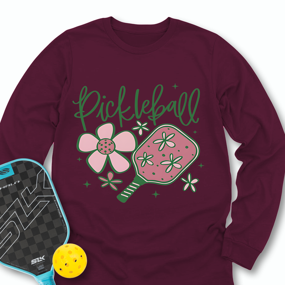 Pickleball Flower Graphic Long Sleeve - Picklechillz