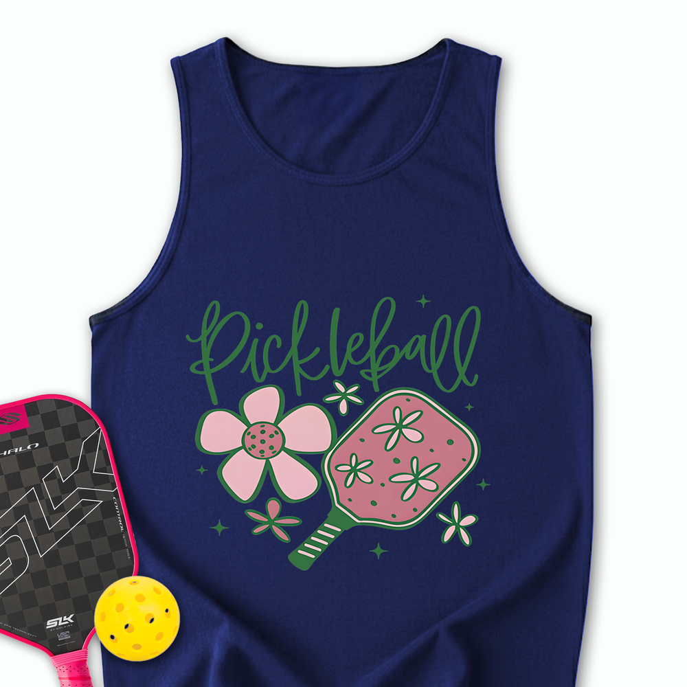 Pickleball Flower Graphic Tank Top - Picklechillz