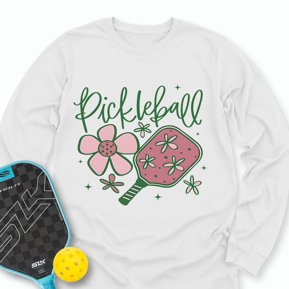 Pickleball Flower Graphic Long Sleeve - Picklechillz