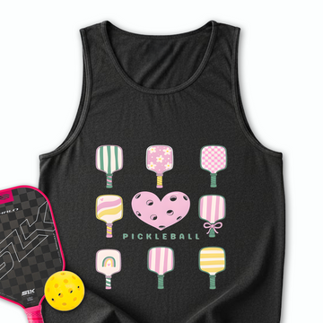 Cute Pickleball Paddle Heart Tank Top - Picklechillz