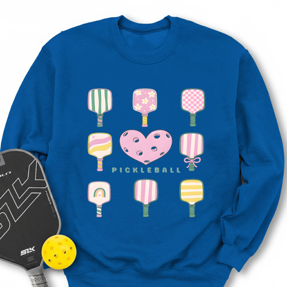 Cute Pickleball Paddle Heart Sweatshirt - Picklechillz