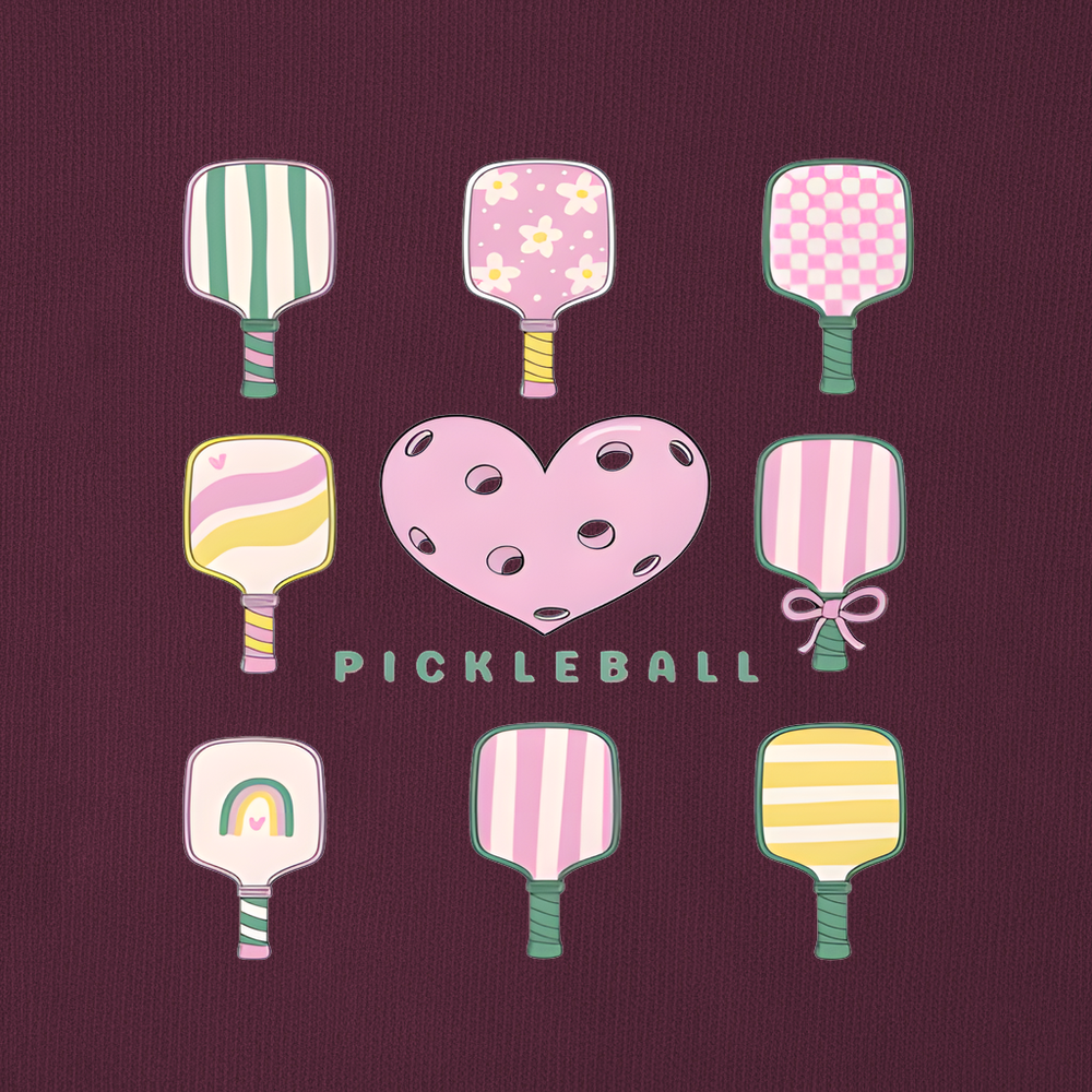 Cute Pickleball Paddle Heart Sweatshirt - Picklechillz