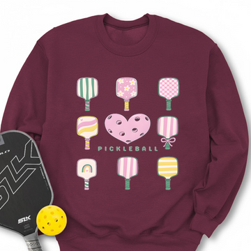 Cute Pickleball Paddle Heart Sweatshirt - Picklechillz