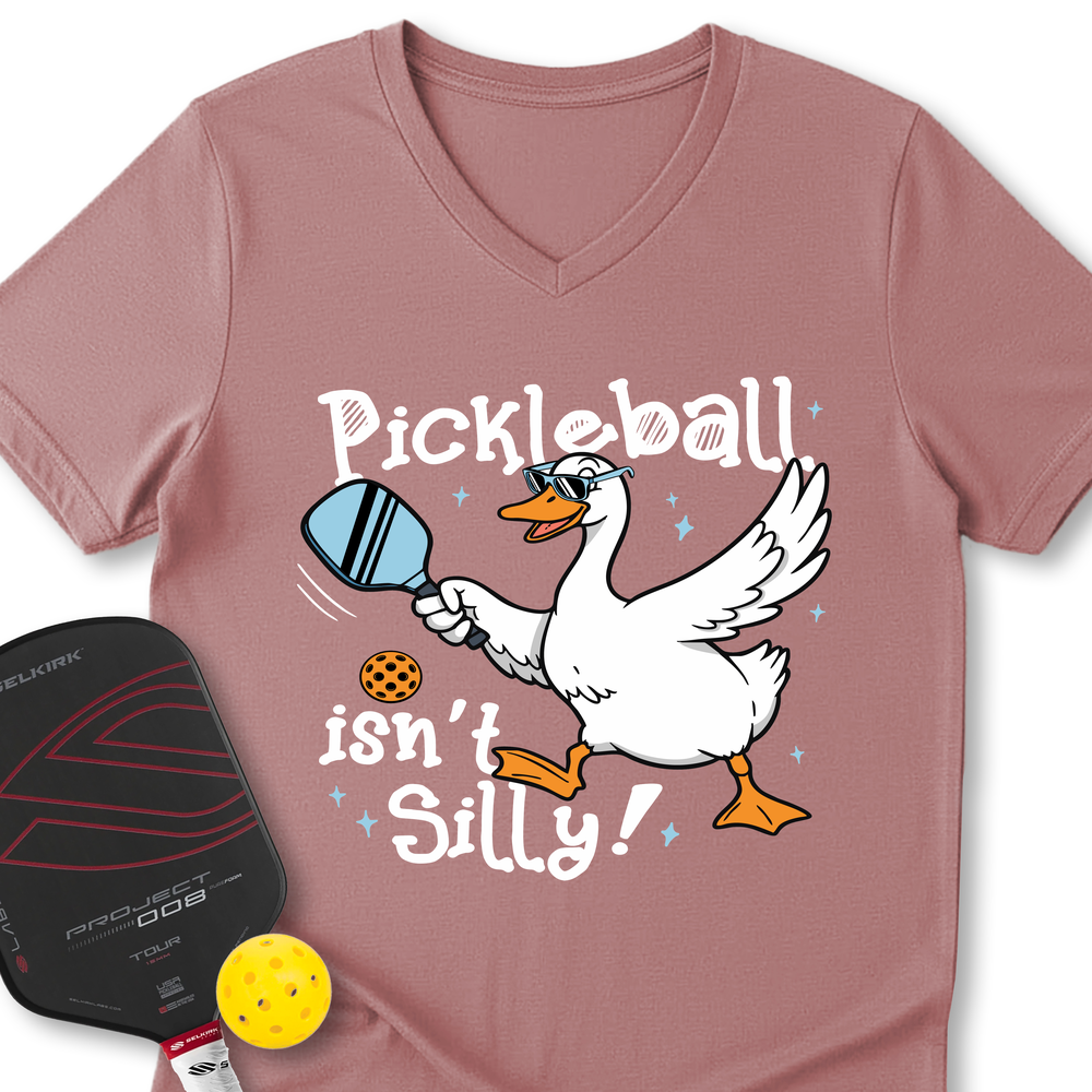Pickleball Isn’t Silly Graphic Tee V-Neck T-Shirt - Picklechillz