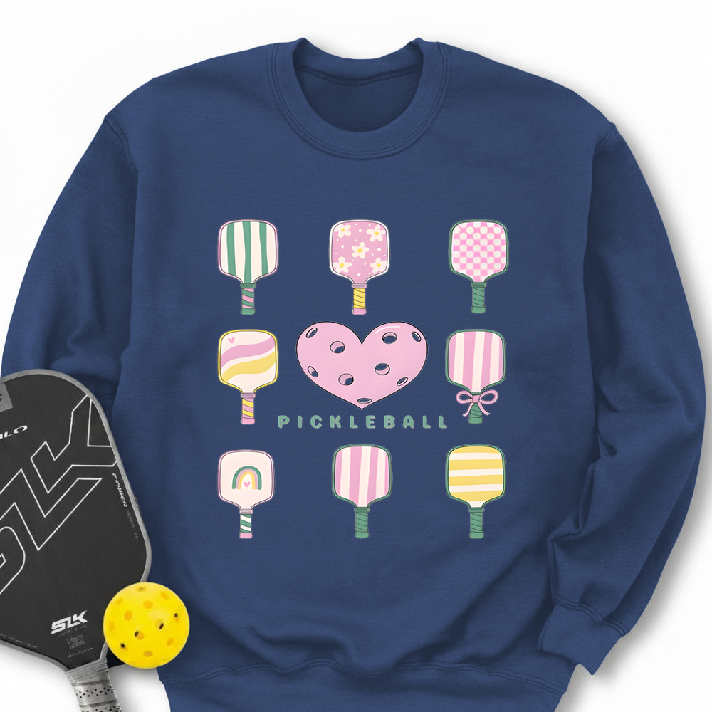 Cute Pickleball Paddle Heart Sweatshirt - Picklechillz
