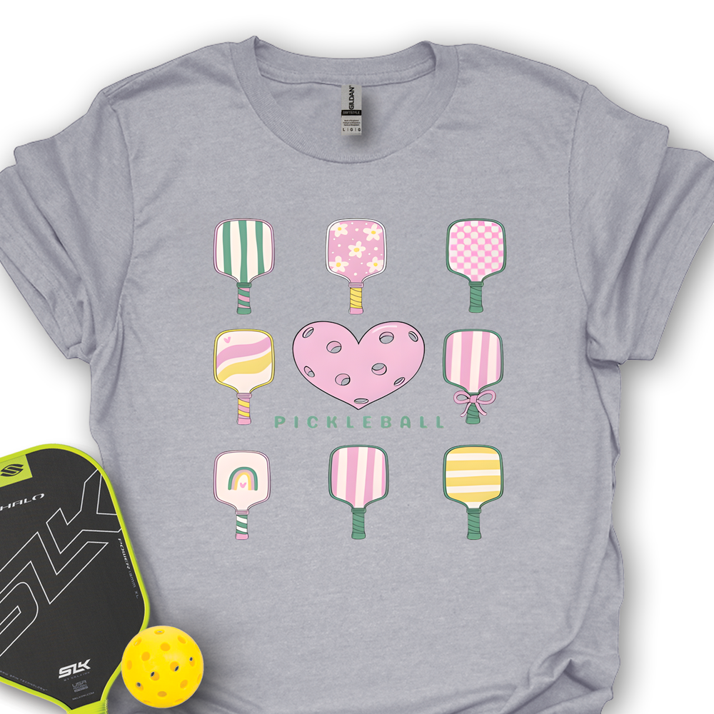 Cute Pickleball Paddle Heart Unisex T-Shirt - Picklechillz