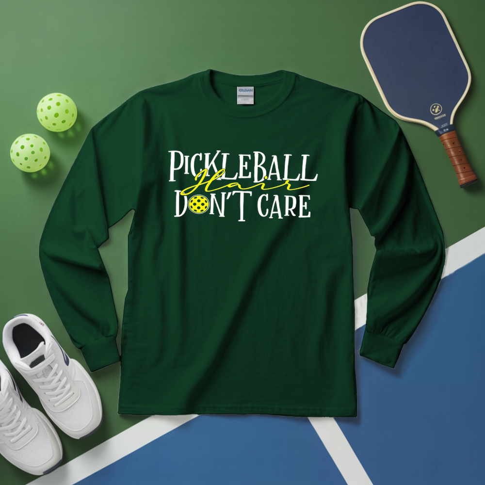 Pickleball Hair, Don’t Care v1 Long Sleeve - Picklechillz