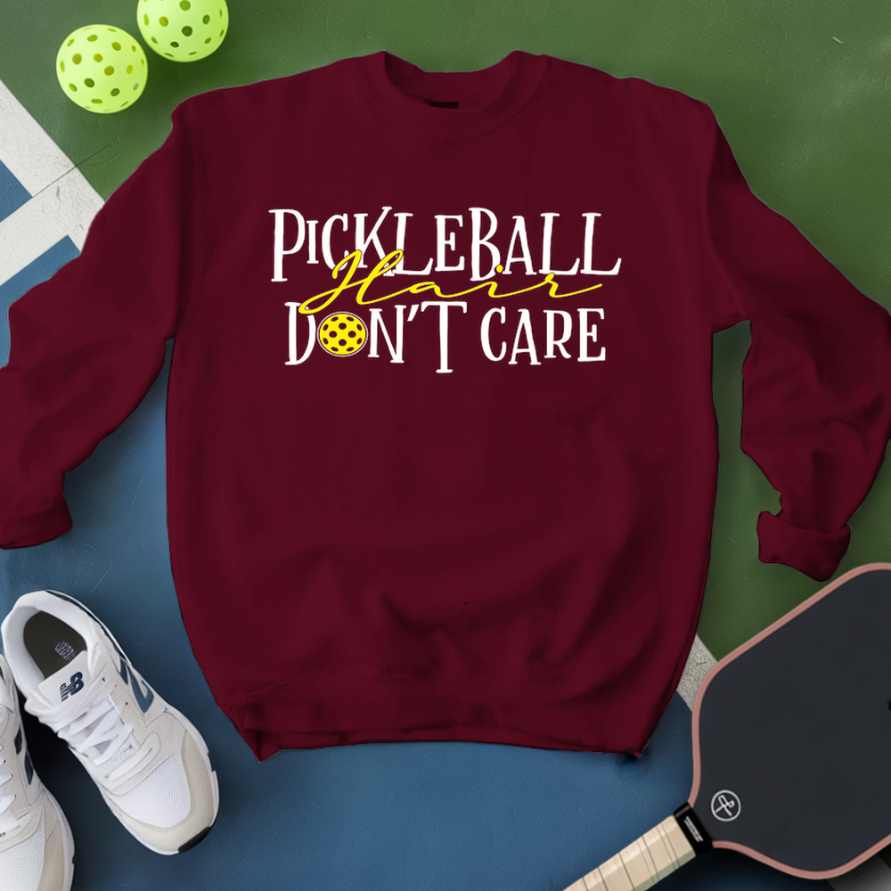 Pickleball Hair, Don’t Care v1 Sweatshirt - Picklechillz