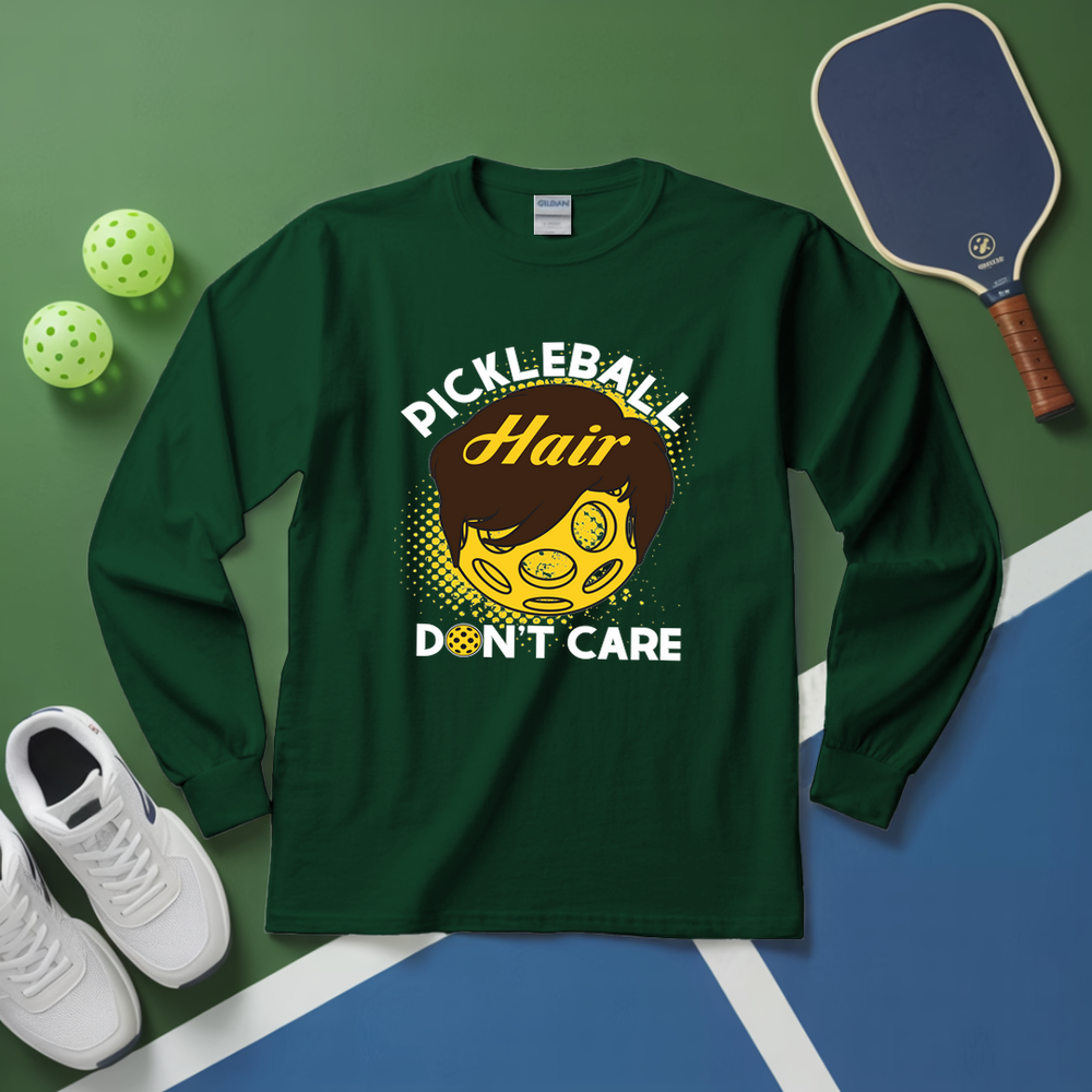 Pickleball Hair, Don’t Care v2 Long Sleeve - Picklechillz