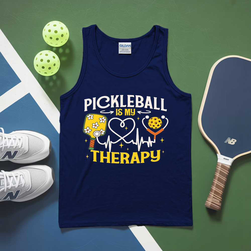 Pickleball Is My Therapy Funny Tank Top - Picklechillz