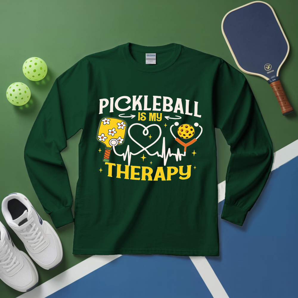 Pickleball Is My Therapy Funny Long Sleeve - Picklechillz
