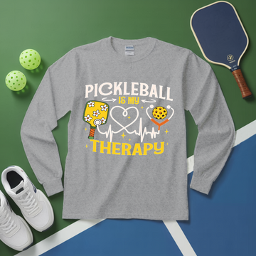 Pickleball Is My Therapy Funny Long Sleeve - Picklechillz