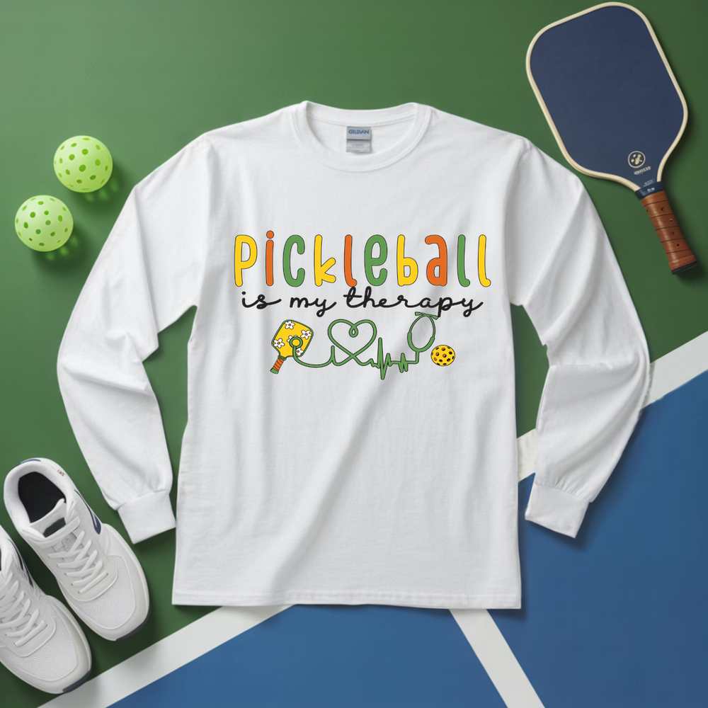 Pickleball Is My Therapy Cute Long Sleeve - Picklechillz