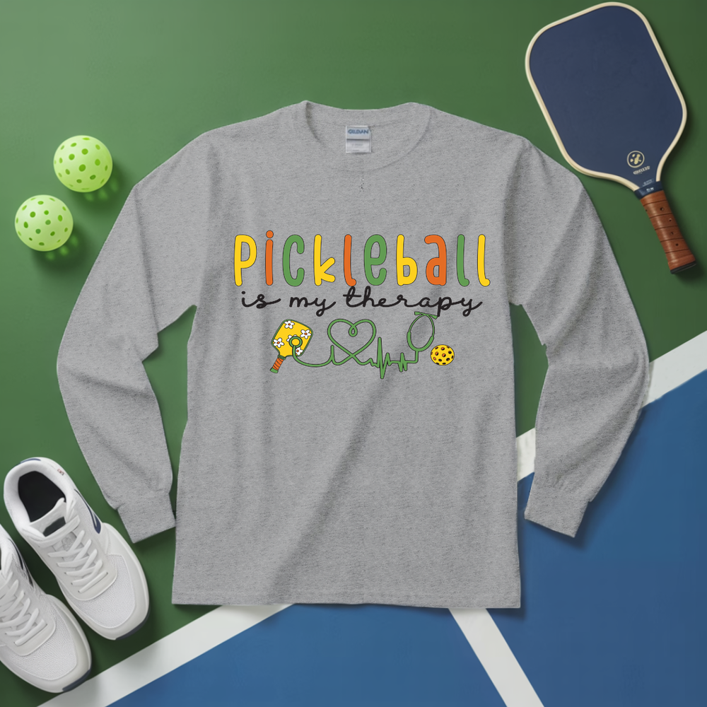 Pickleball Is My Therapy Cute Long Sleeve - Picklechillz