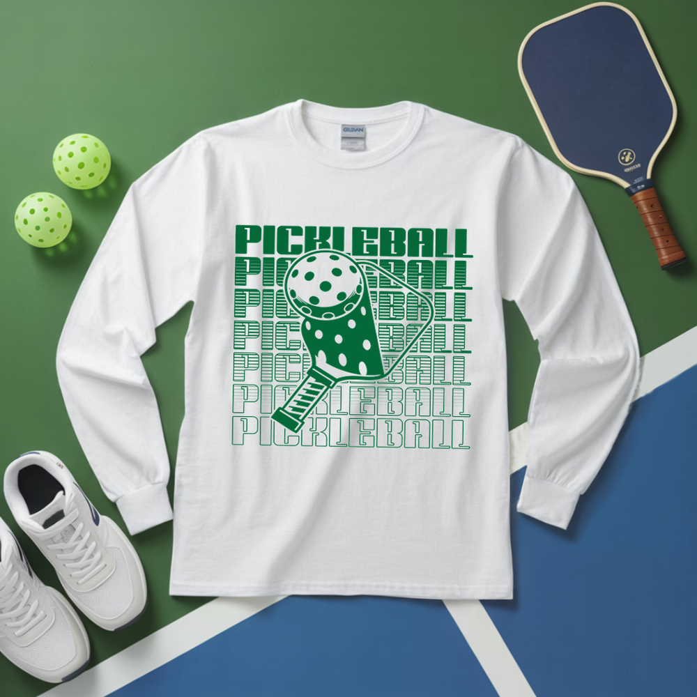Pickleball Ppaddles And Ball Long Sleeve - Picklechillz