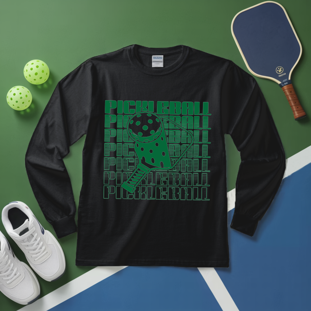 Pickleball Ppaddles And Ball Long Sleeve - Picklechillz