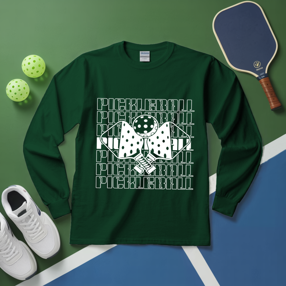 Double Pickleball Paddles And Ball Long Sleeve - Picklechillz