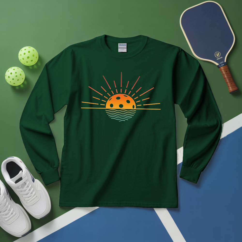 Pickleball Retro Sunset Long Sleeve - Picklechillz