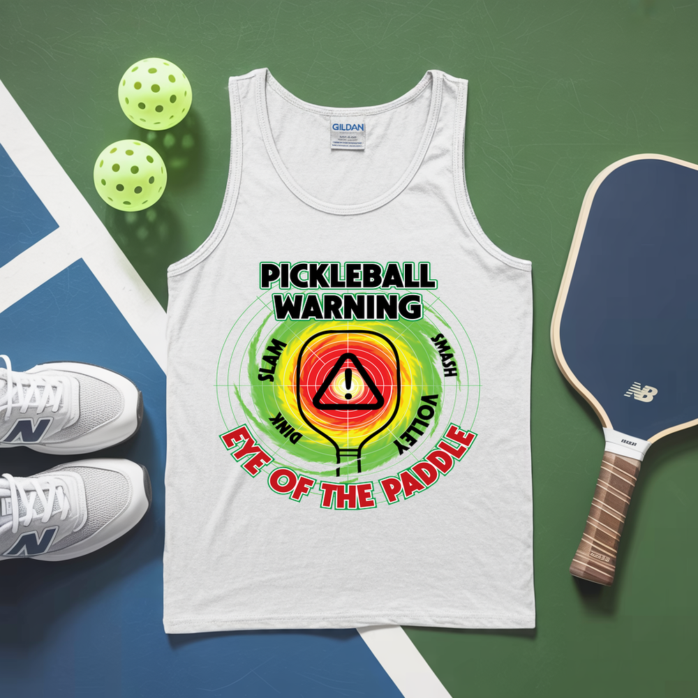 Pickleball Warning: Eye of the Paddle Tank Top - Picklechillz