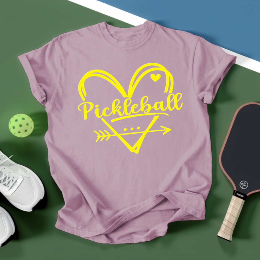Retro Heart Pickleball Graphic Unisex T-Shirt - Picklechillz